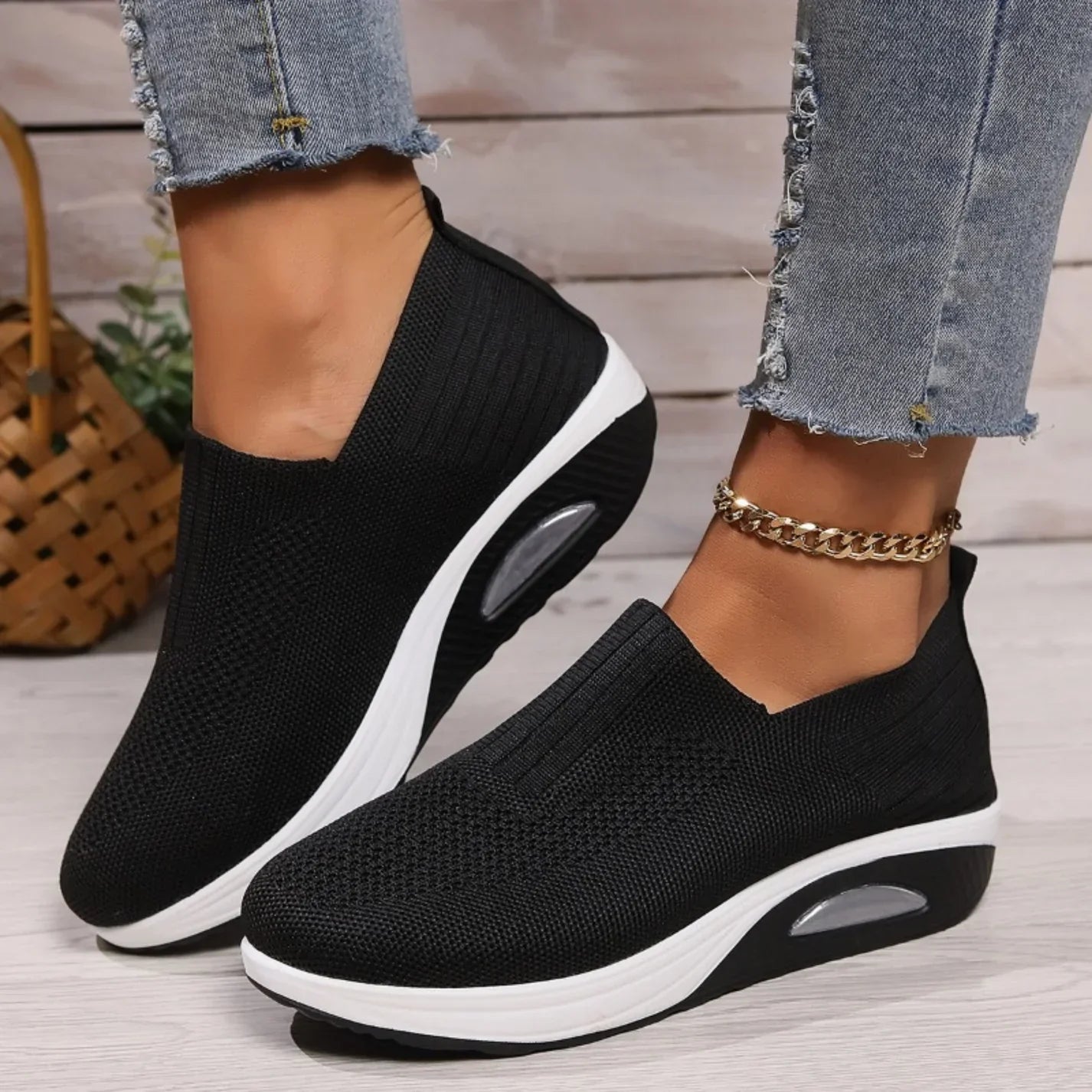 Stacey | Women’s Round Toe Slip On Sneakers