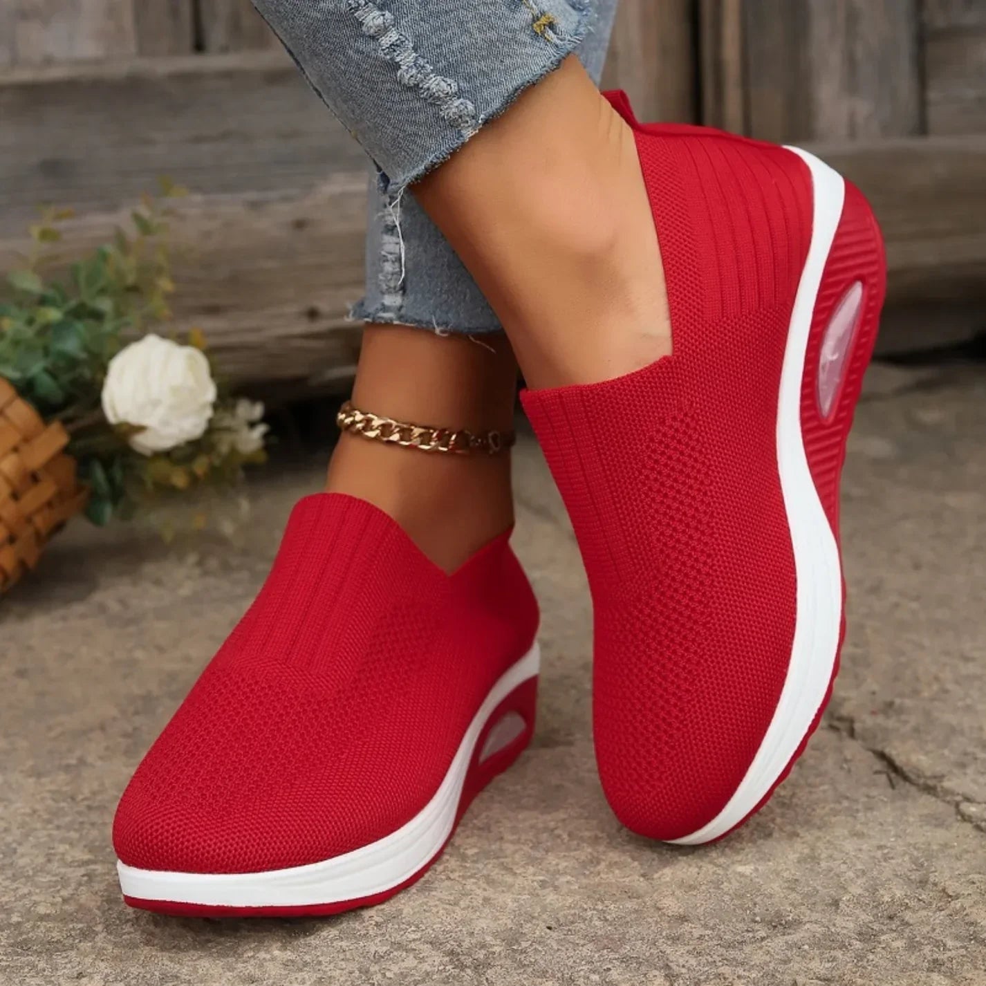 Stacey | Women’s Round Toe Slip On Sneakers