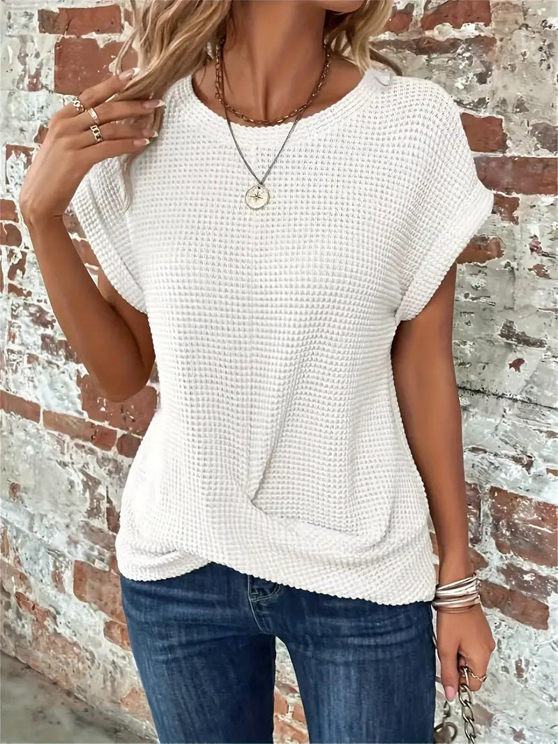 Sylvia | Women's Texture Short Sleeve Crew Neck T Shirt