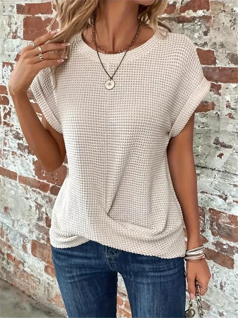Sylvia | Women's Texture Short Sleeve Crew Neck T Shirt