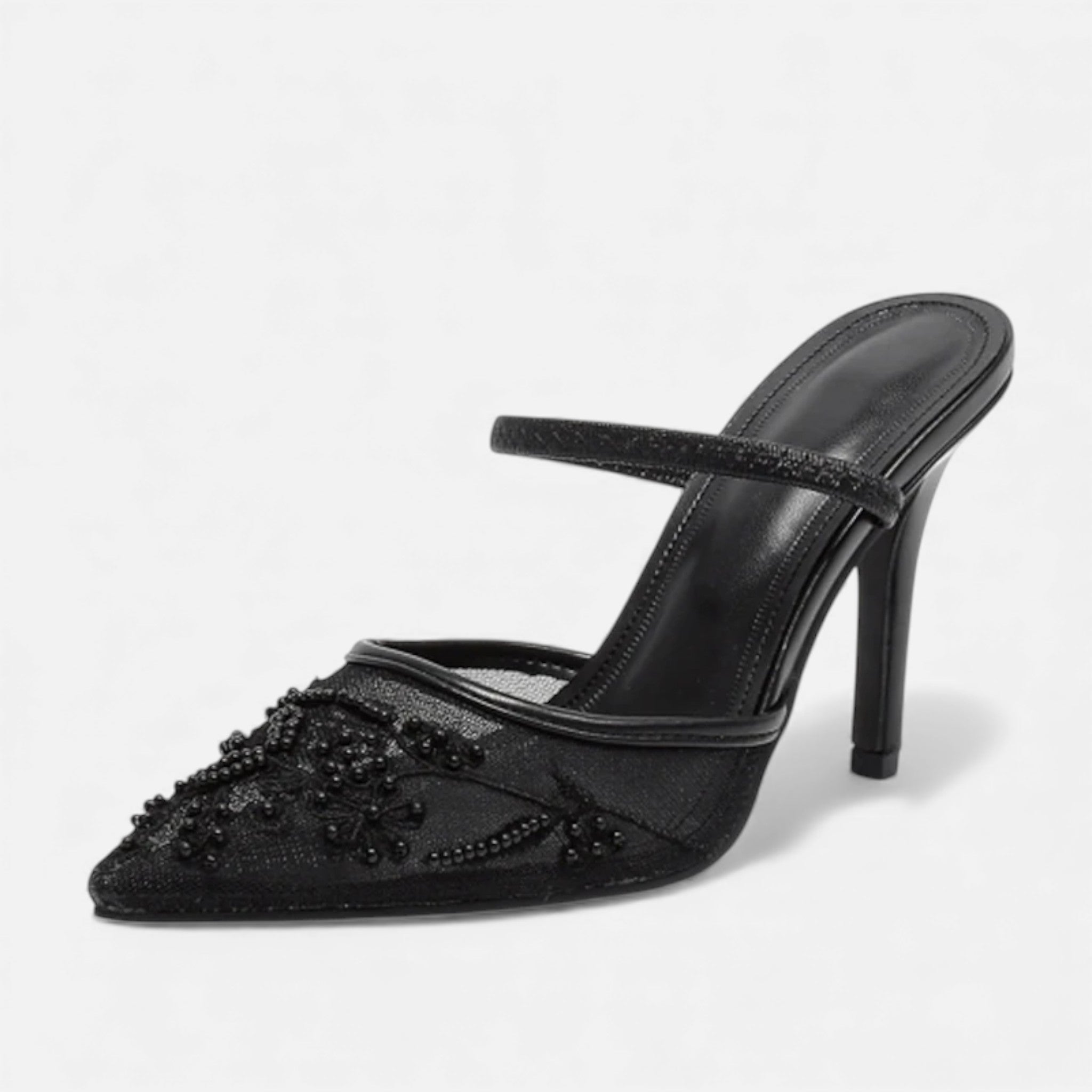 Tabitha | Women's Mesh Pointed Toe Slingback Strap Heels
