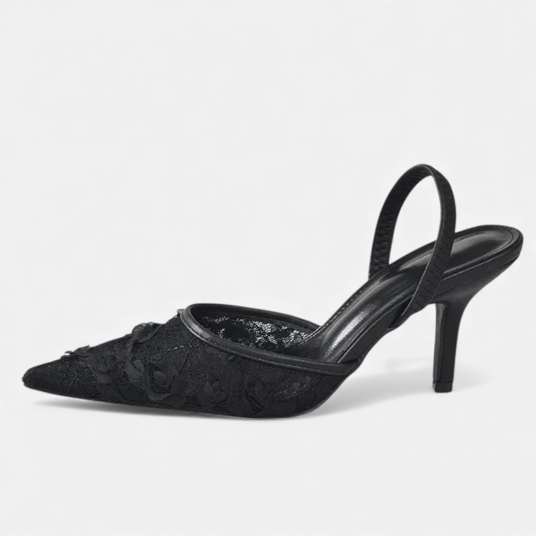 Tabitha | Women's Mesh Pointed Toe Slingback Strap Heels