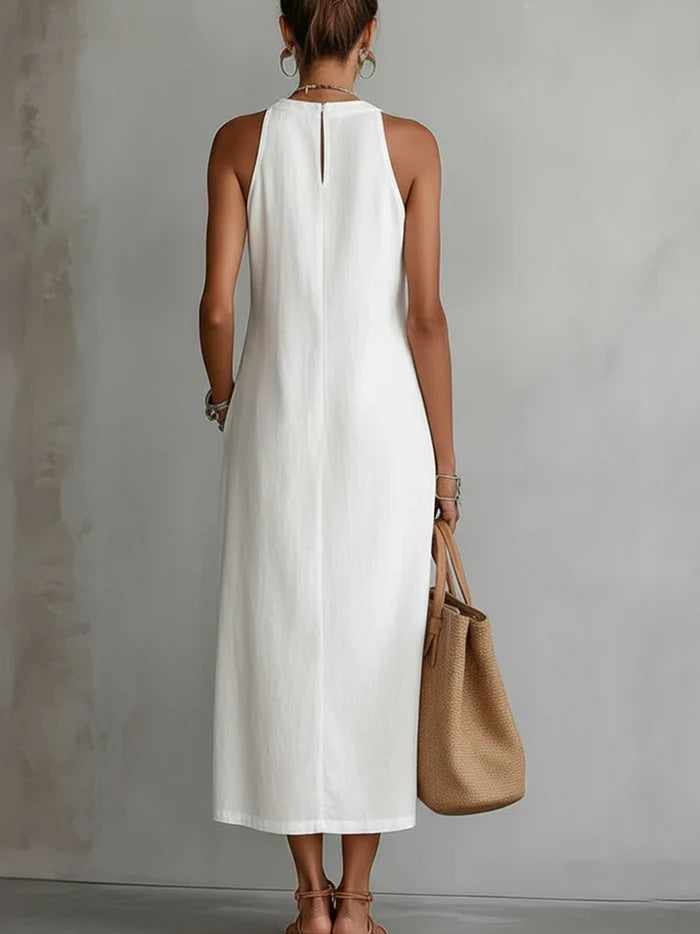 Talia | Women’s Halter Neck High Slit Summer Midi Dress