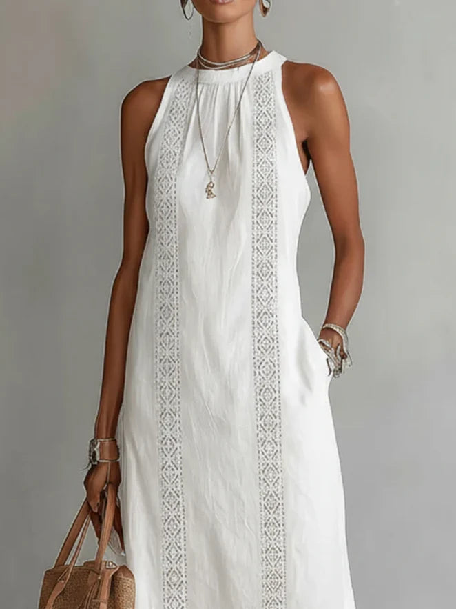 Talia | Women’s Halter Neck High Slit Summer Midi Dress