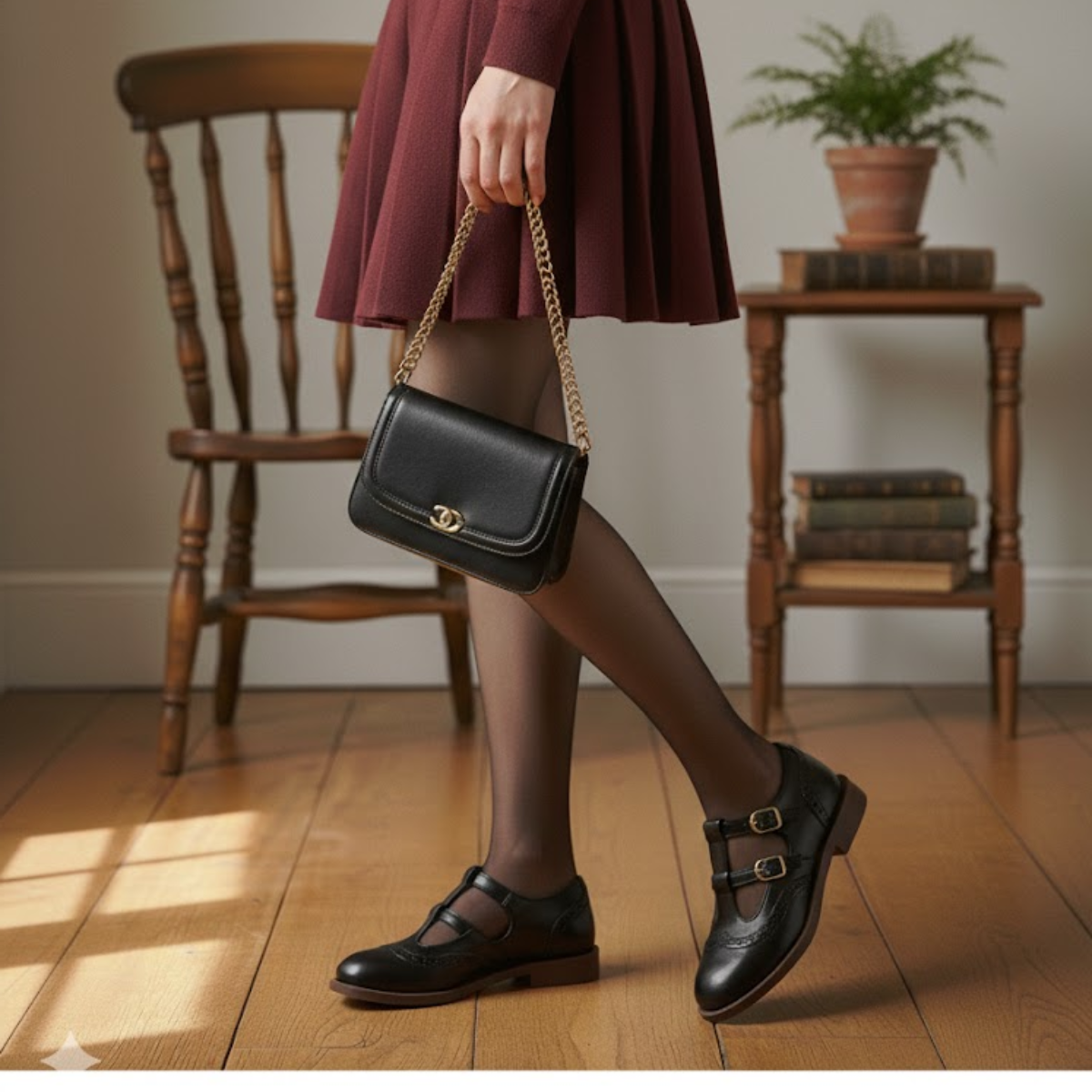 Tammy | Women's Double Buckle T-Strap Mary Jane Shoes