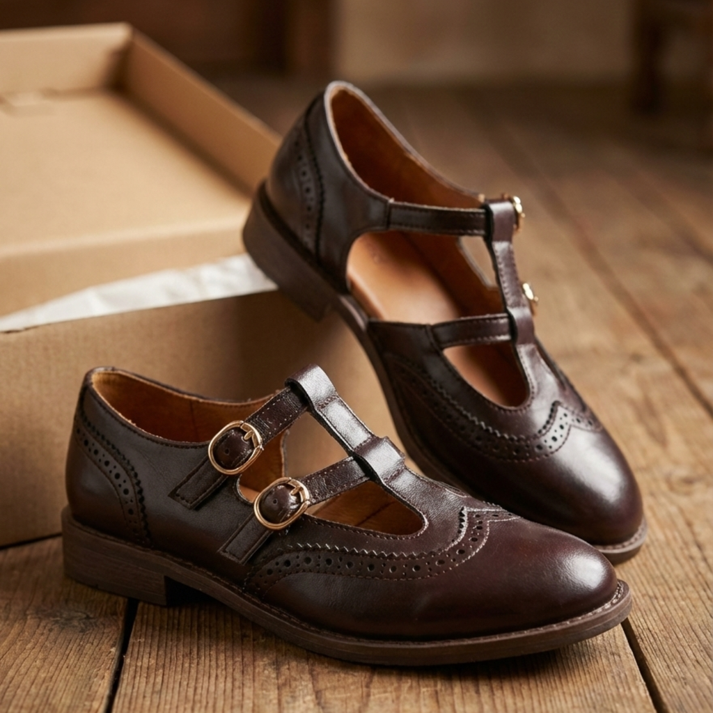 Tammy | Women's Double Buckle T-Strap Mary Jane Shoes