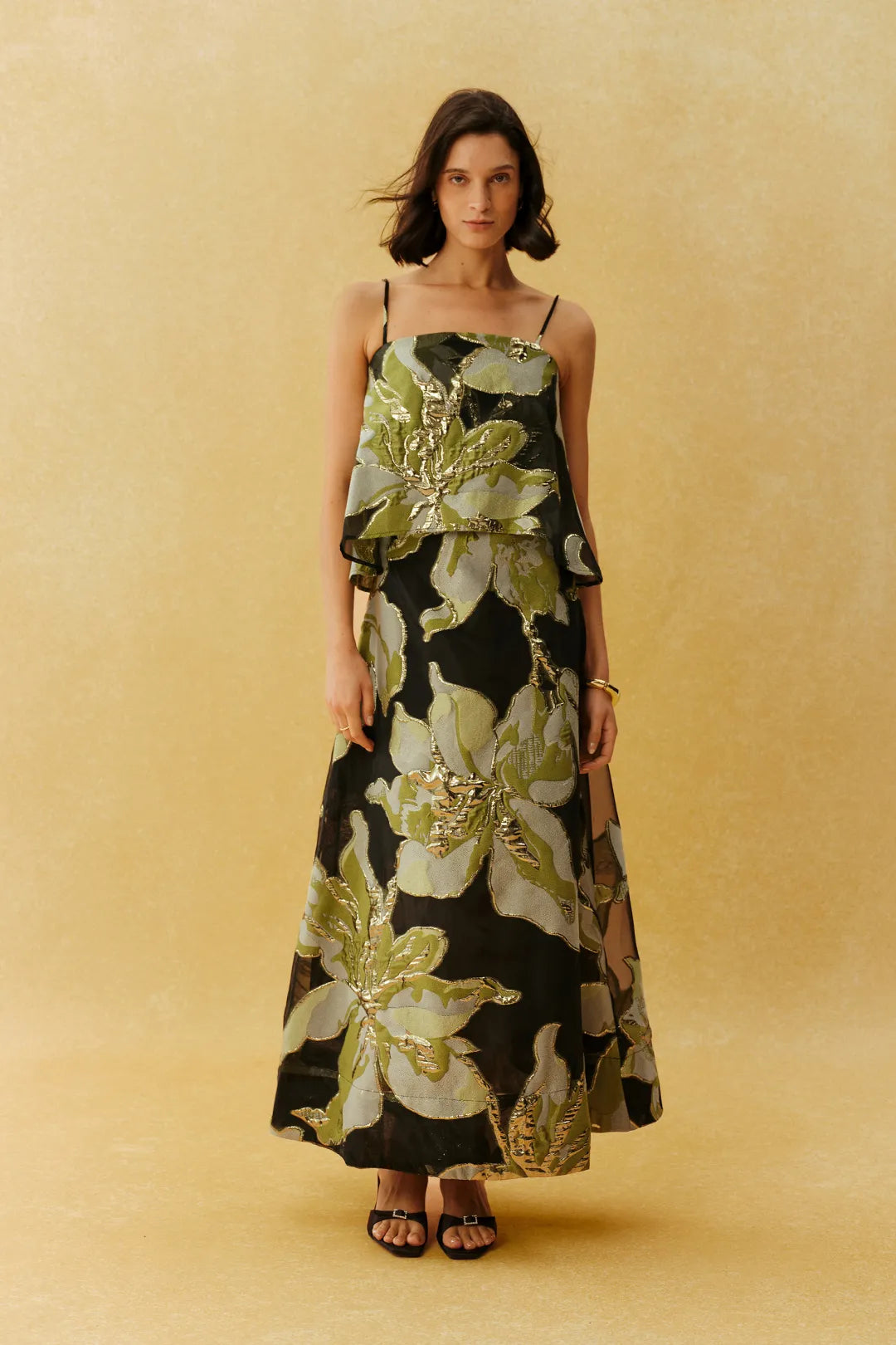 Tanya | Women’s Floral Print Strappy Sleeveless Flowy Maxi Dress