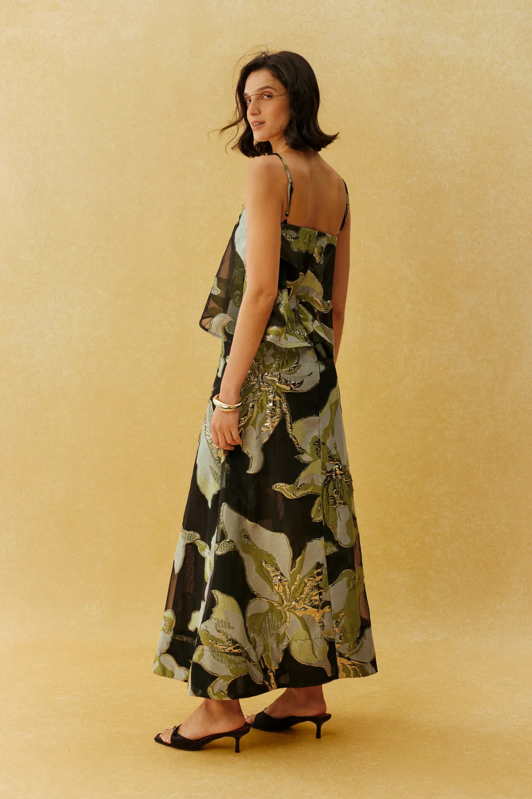 Tanya | Women’s Floral Print Strappy Sleeveless Flowy Maxi Dress