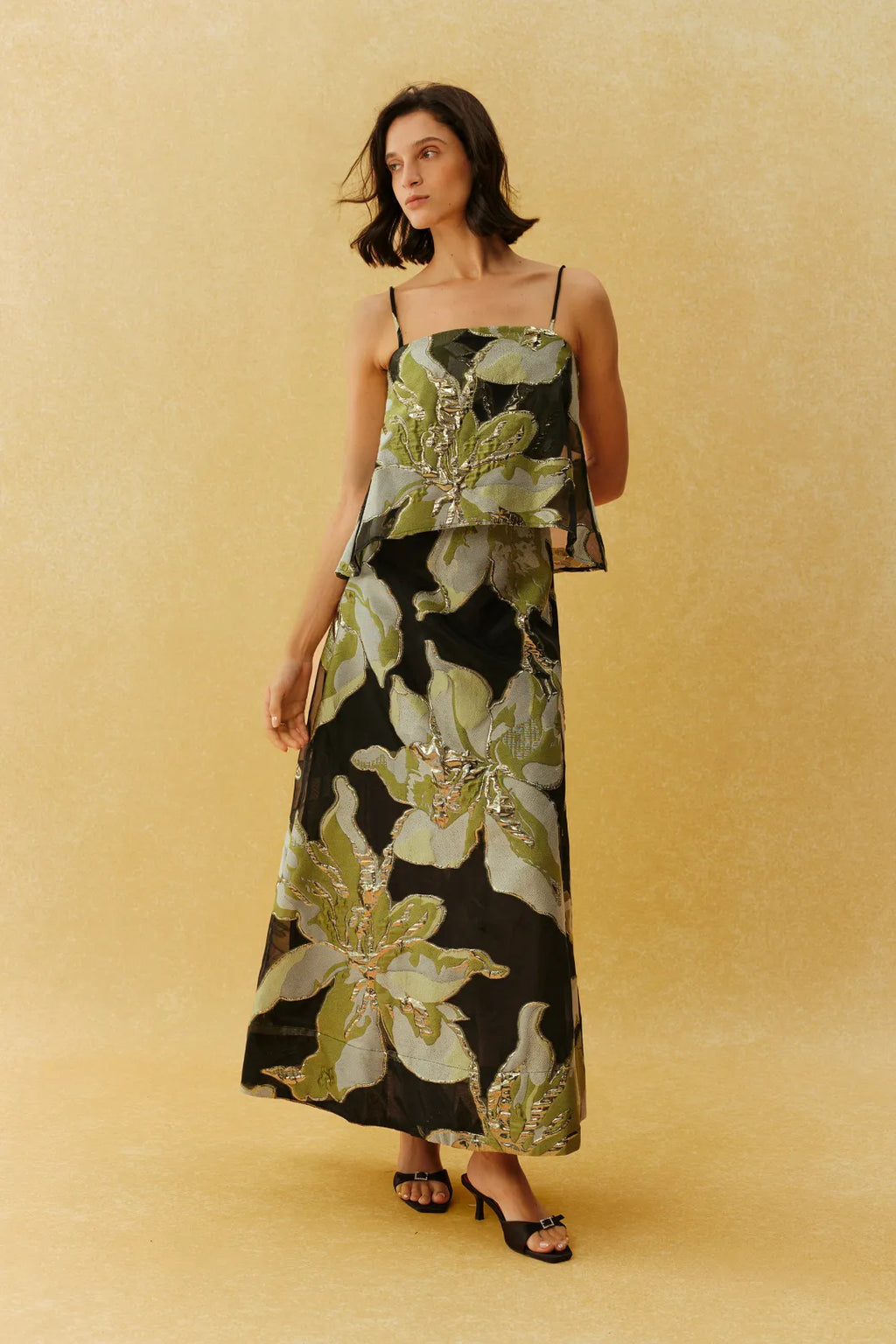 Tanya | Women’s Floral Print Strappy Sleeveless Flowy Maxi Dress