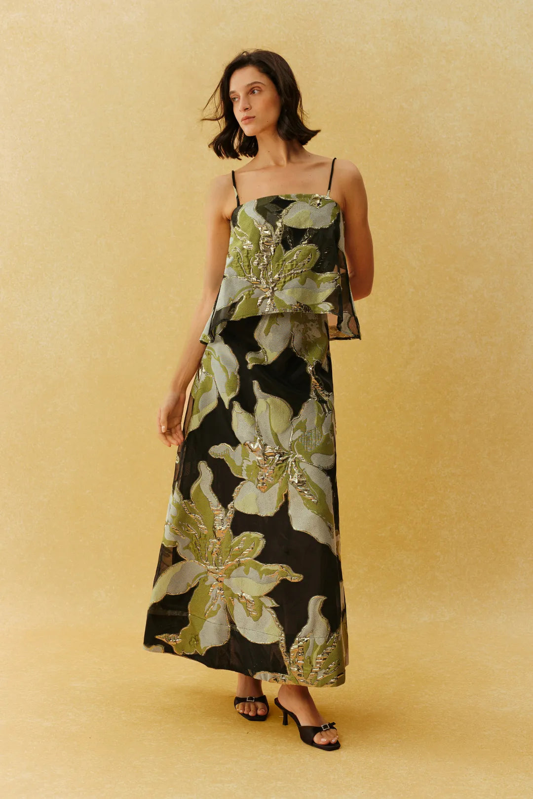 Tanya | Women’s Floral Print Strappy Sleeveless Flowy Maxi Dress