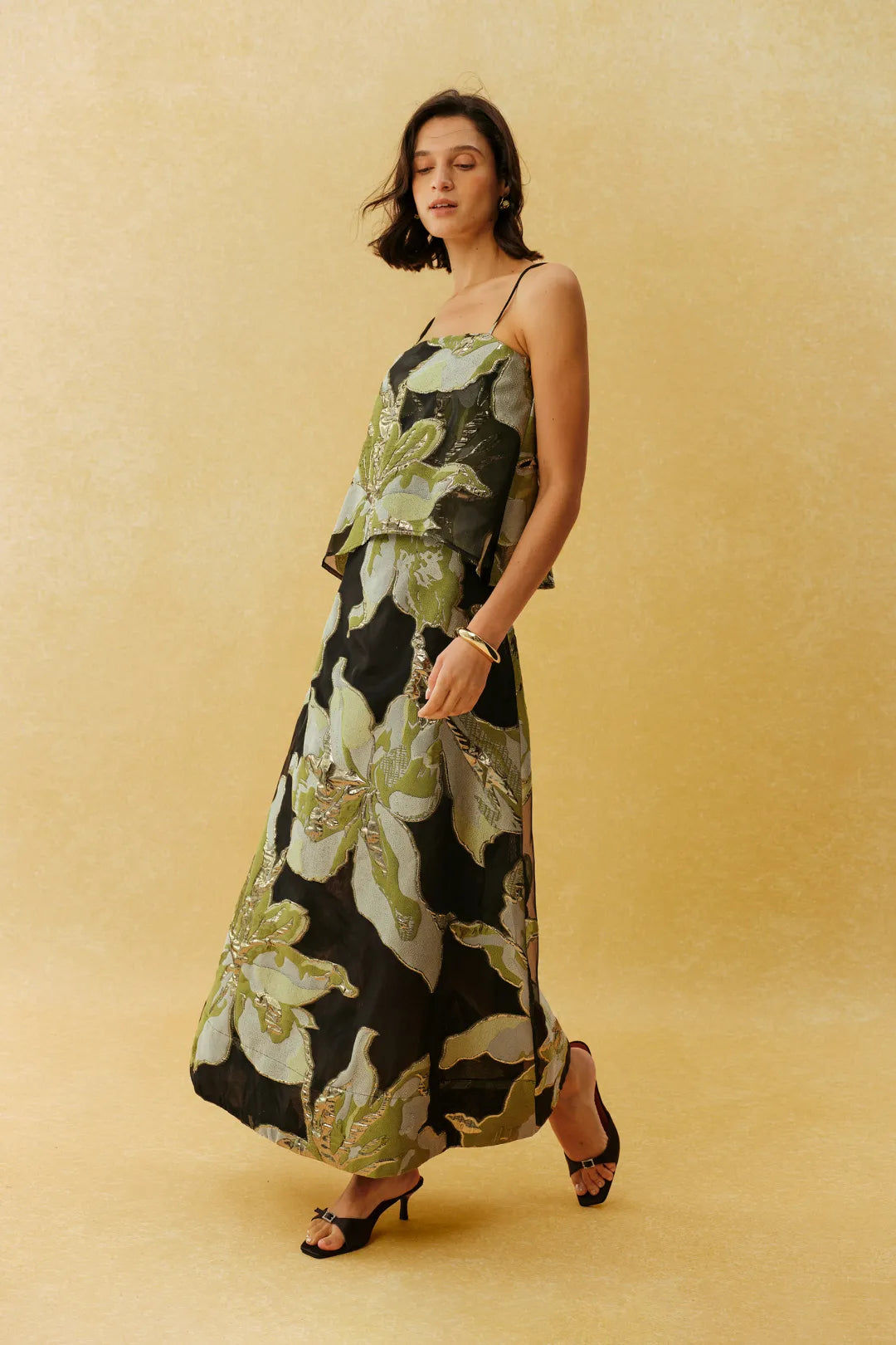 Tanya | Women’s Floral Print Strappy Sleeveless Flowy Maxi Dress