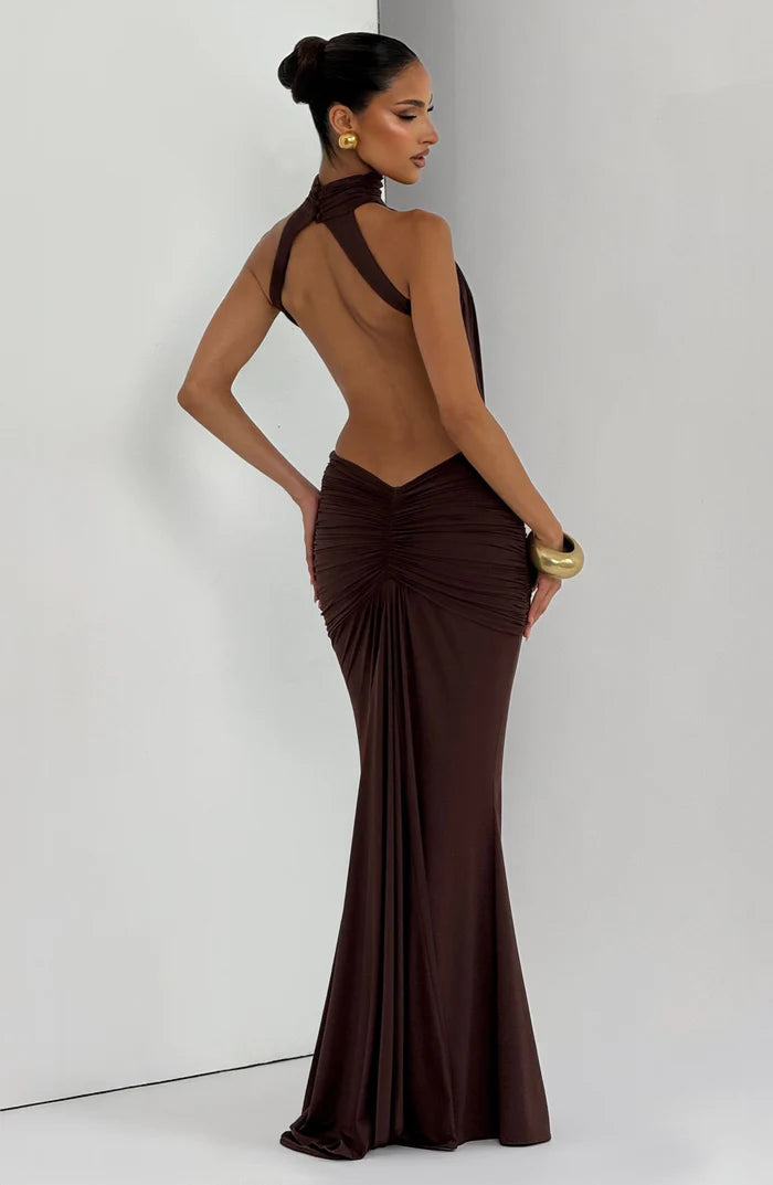 Teresa | Women’s Halter Neck Cut Out Sleeveless Maxi Dress