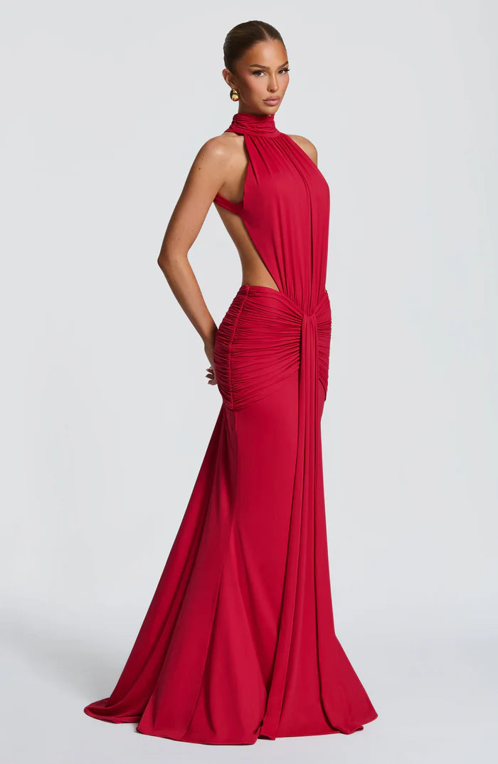 Teresa | Women’s Halter Neck Cut Out Sleeveless Maxi Dress