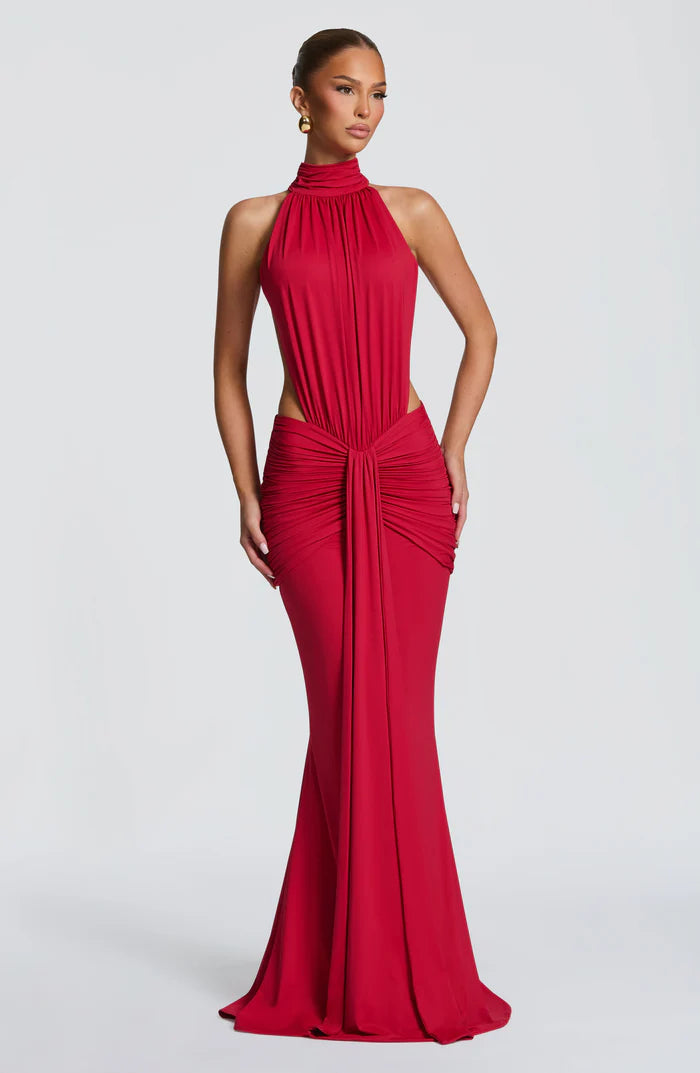 Teresa | Women’s Halter Neck Cut Out Sleeveless Maxi Dress