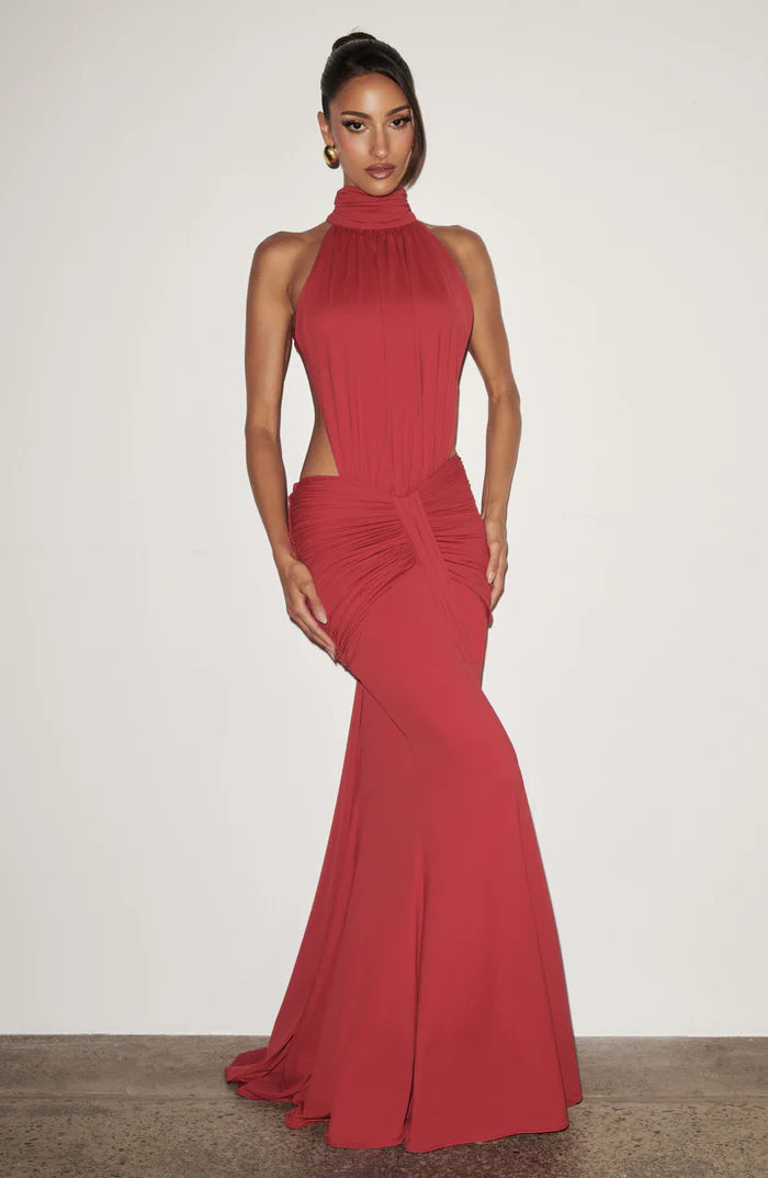 Teresa | Women’s Halter Neck Cut Out Sleeveless Maxi Dress