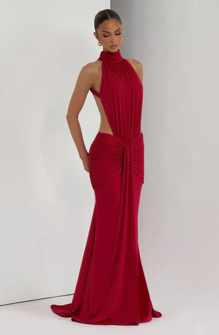 Teresa | Women’s Halter Neck Cut Out Sleeveless Maxi Dress