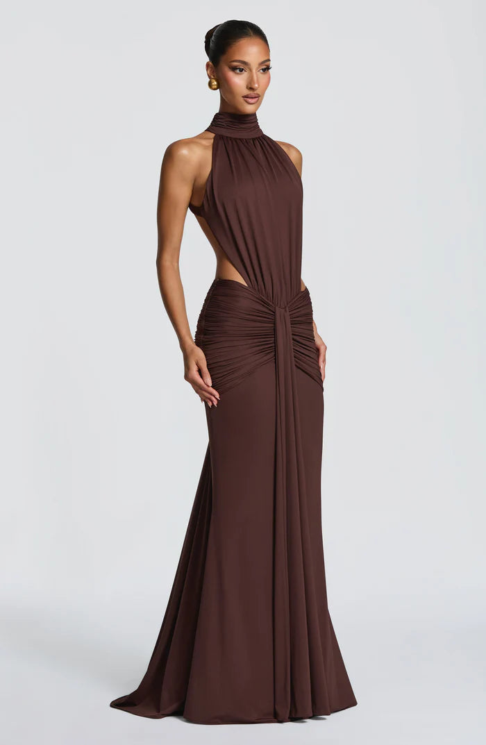 Teresa | Women’s Halter Neck Cut Out Sleeveless Maxi Dress