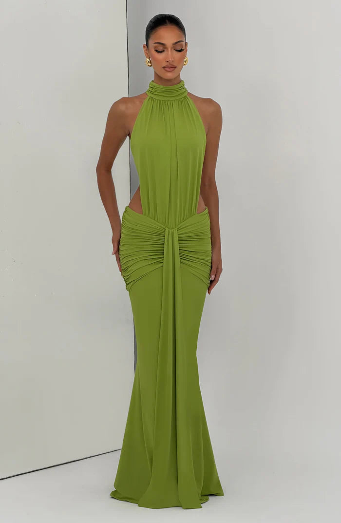 Teresa | Women’s Halter Neck Cut Out Sleeveless Maxi Dress
