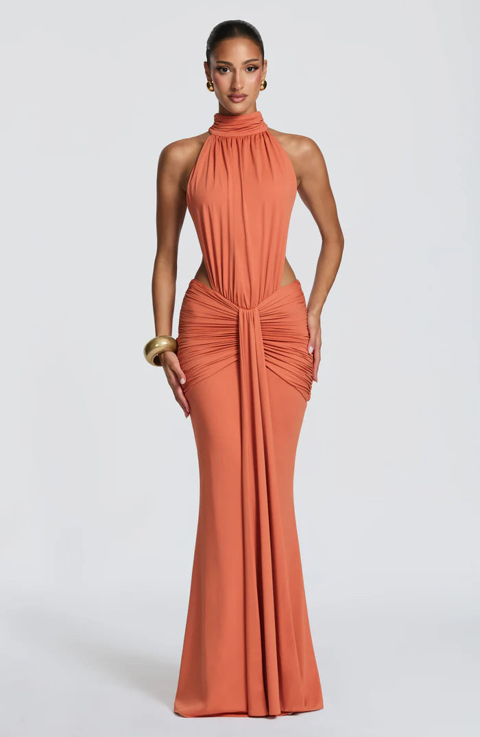 Teresa | Women’s Halter Neck Cut Out Sleeveless Maxi Dress