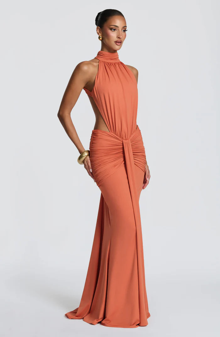 Teresa | Women’s Halter Neck Cut Out Sleeveless Maxi Dress