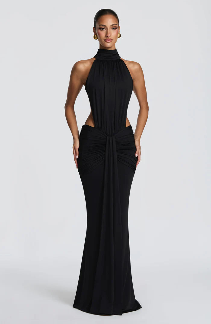 Teresa | Women’s Halter Neck Cut Out Sleeveless Maxi Dress