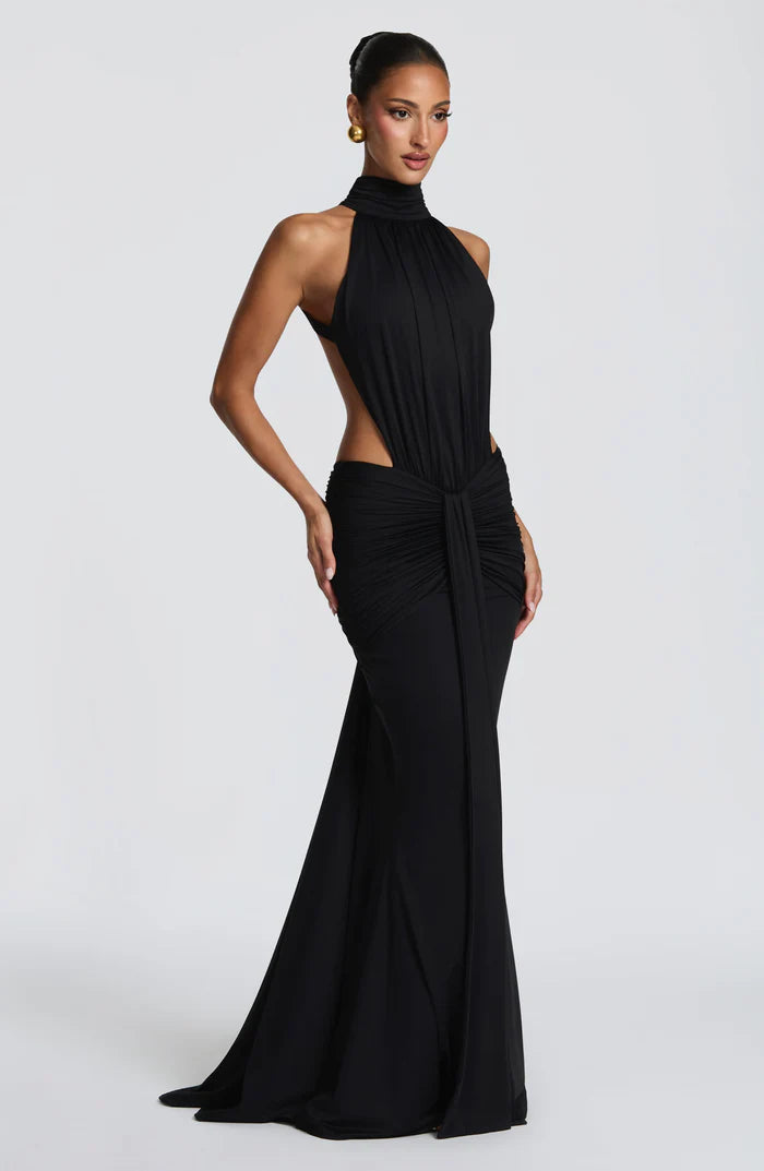 Teresa | Women’s Halter Neck Cut Out Sleeveless Maxi Dress