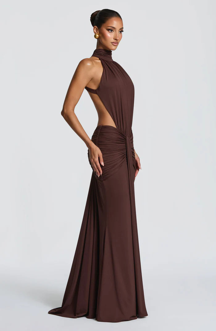 Teresa | Women’s Halter Neck Cut Out Sleeveless Maxi Dress
