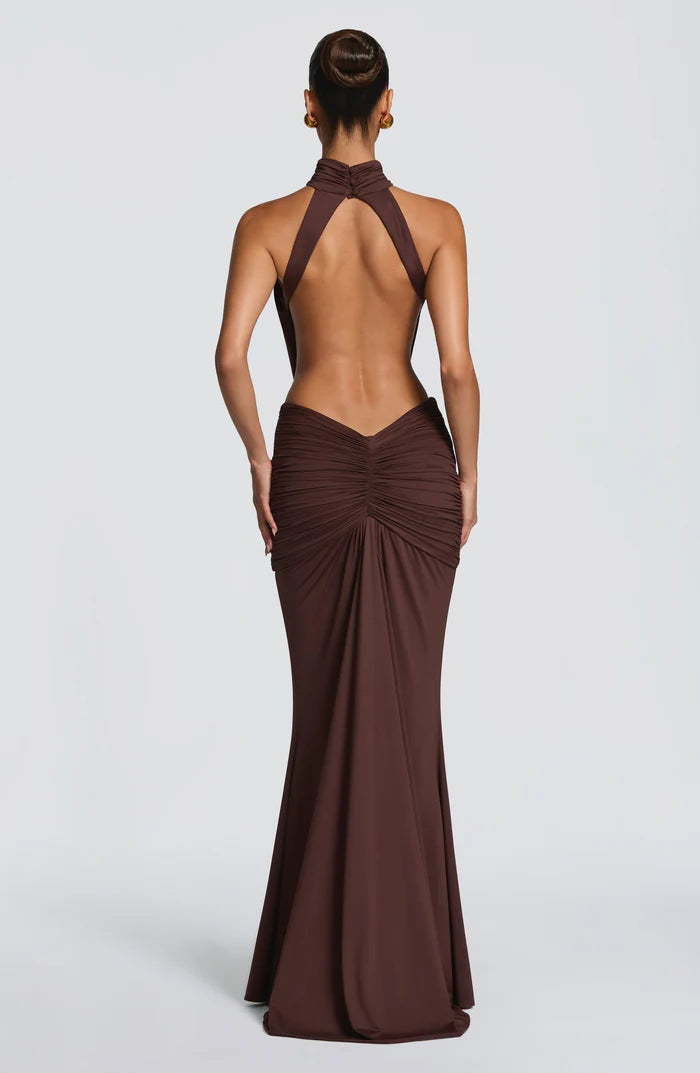 Teresa | Women’s Halter Neck Cut Out Sleeveless Maxi Dress