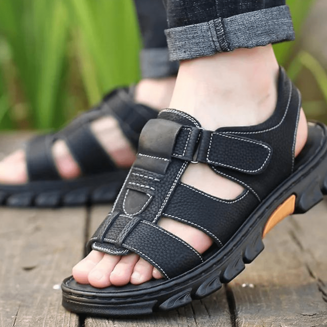 Thomas | Men's Round Toe Hook and Loop Strap Sandals