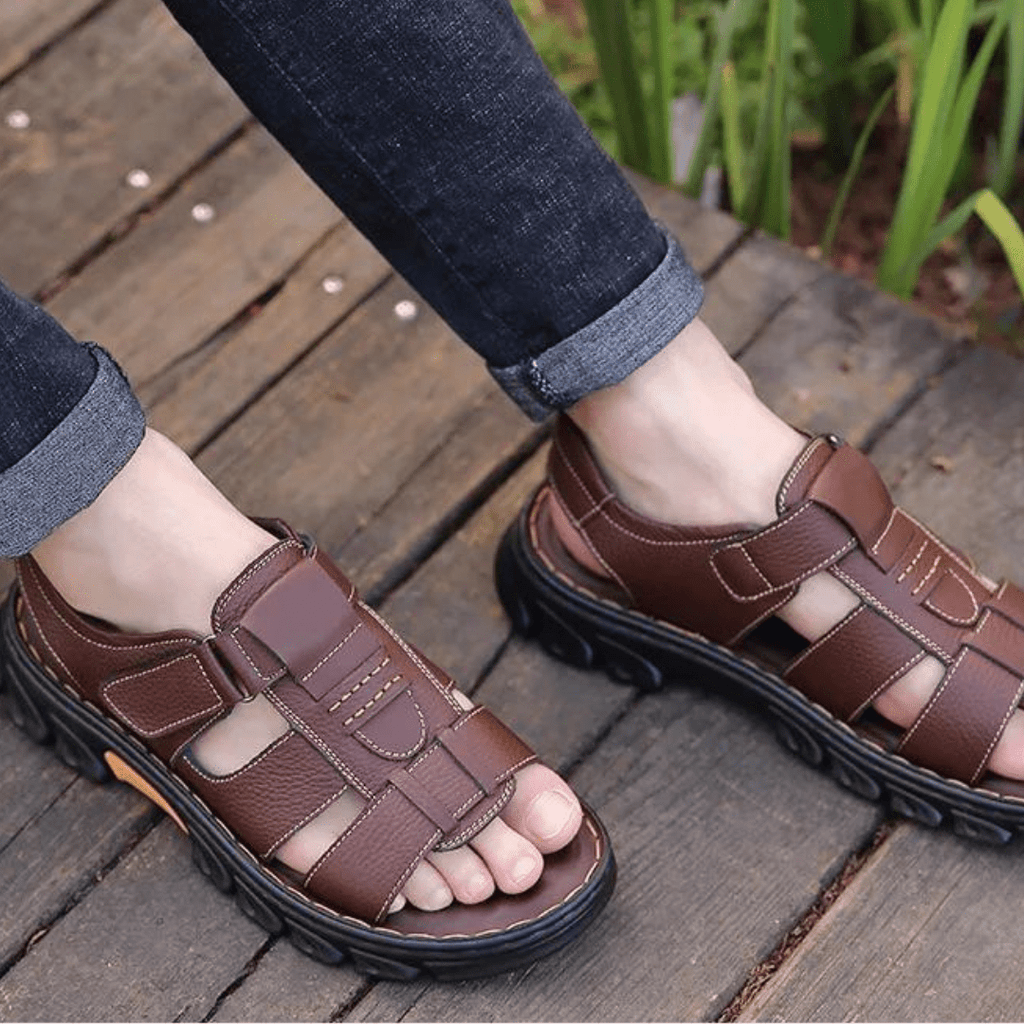 Thomas | Men's Round Toe Hook and Loop Strap Sandals