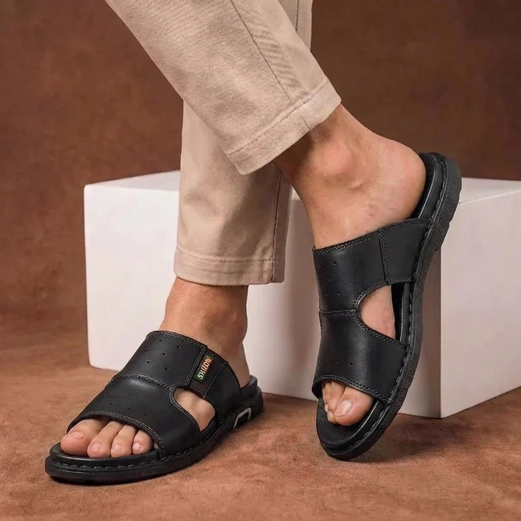 Timothy | Men's Slip-On Cutout Round Toe Open Back Slippers