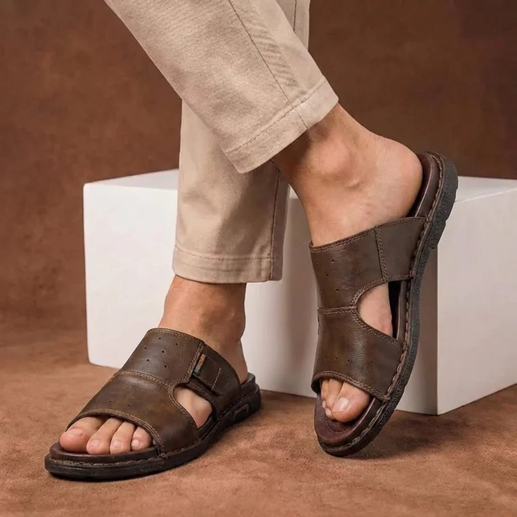 Timothy | Men's Slip-On Cutout Round Toe Open Back Slippers