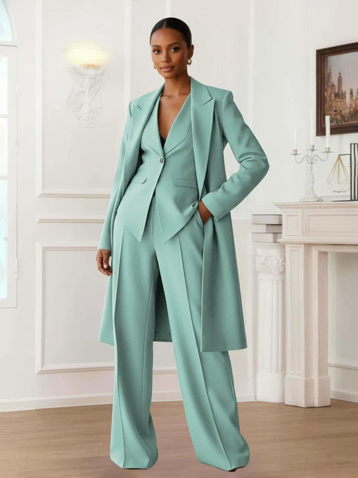 Tina | Women's Three Piece Pant Suit with Long Blazer