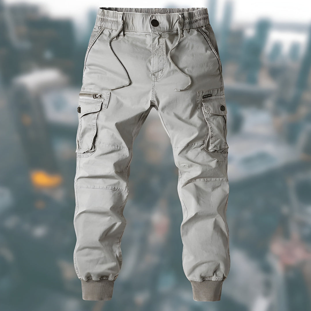 Trevor | Men’s Drawstring Elastic Waist Pockets Cargo Pants