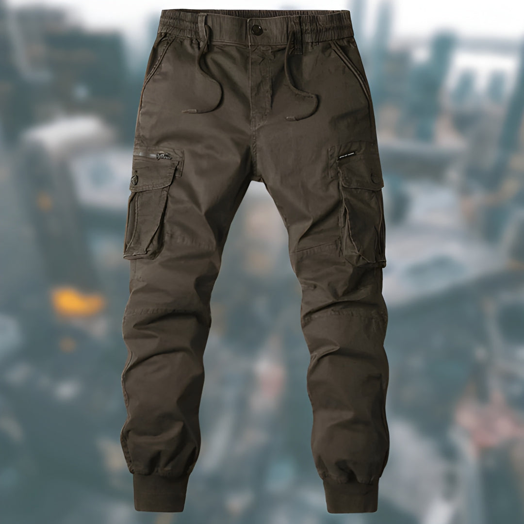 Trevor | Men’s Drawstring Elastic Waist Pockets Cargo Pants
