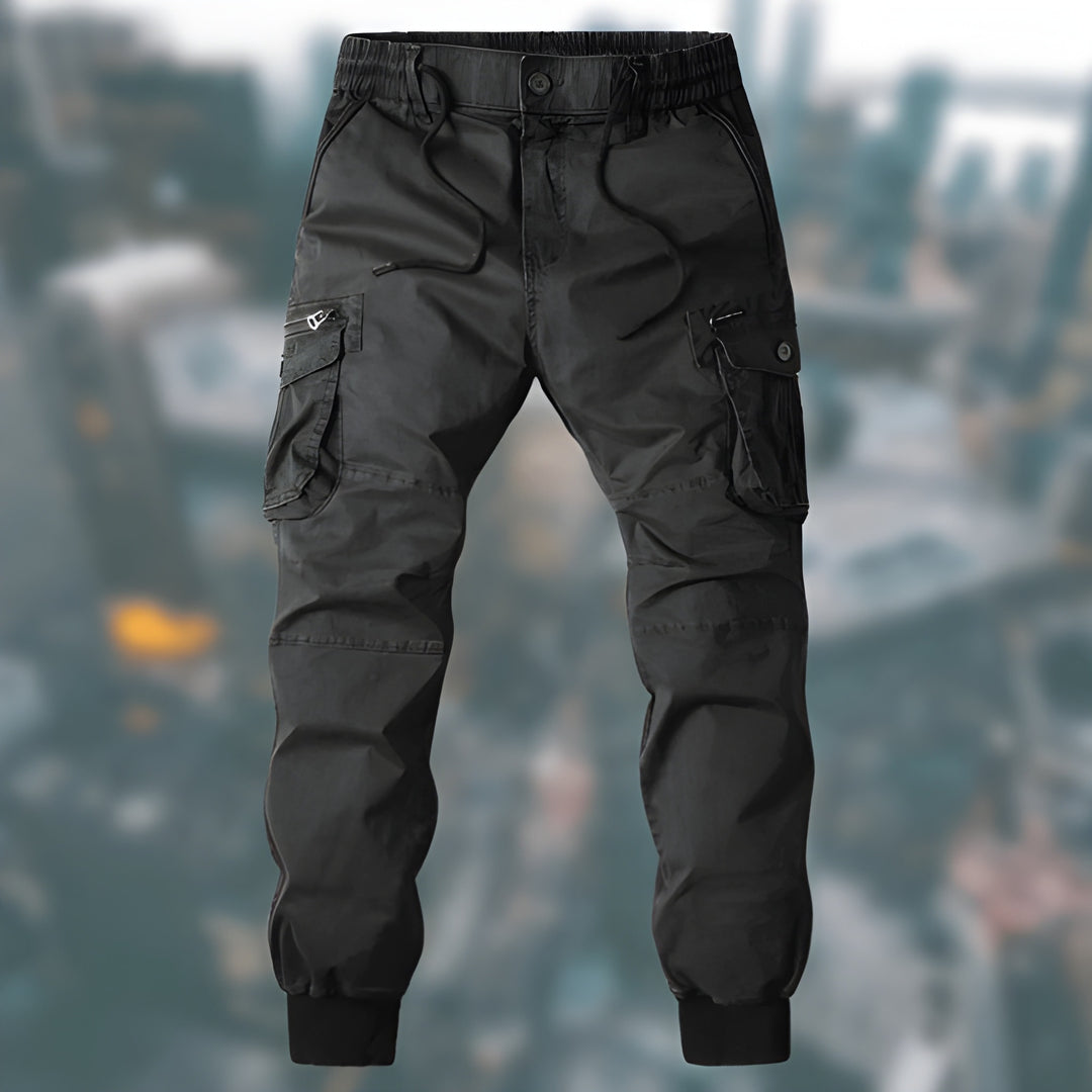 Trevor | Men’s Drawstring Elastic Waist Pockets Cargo Pants