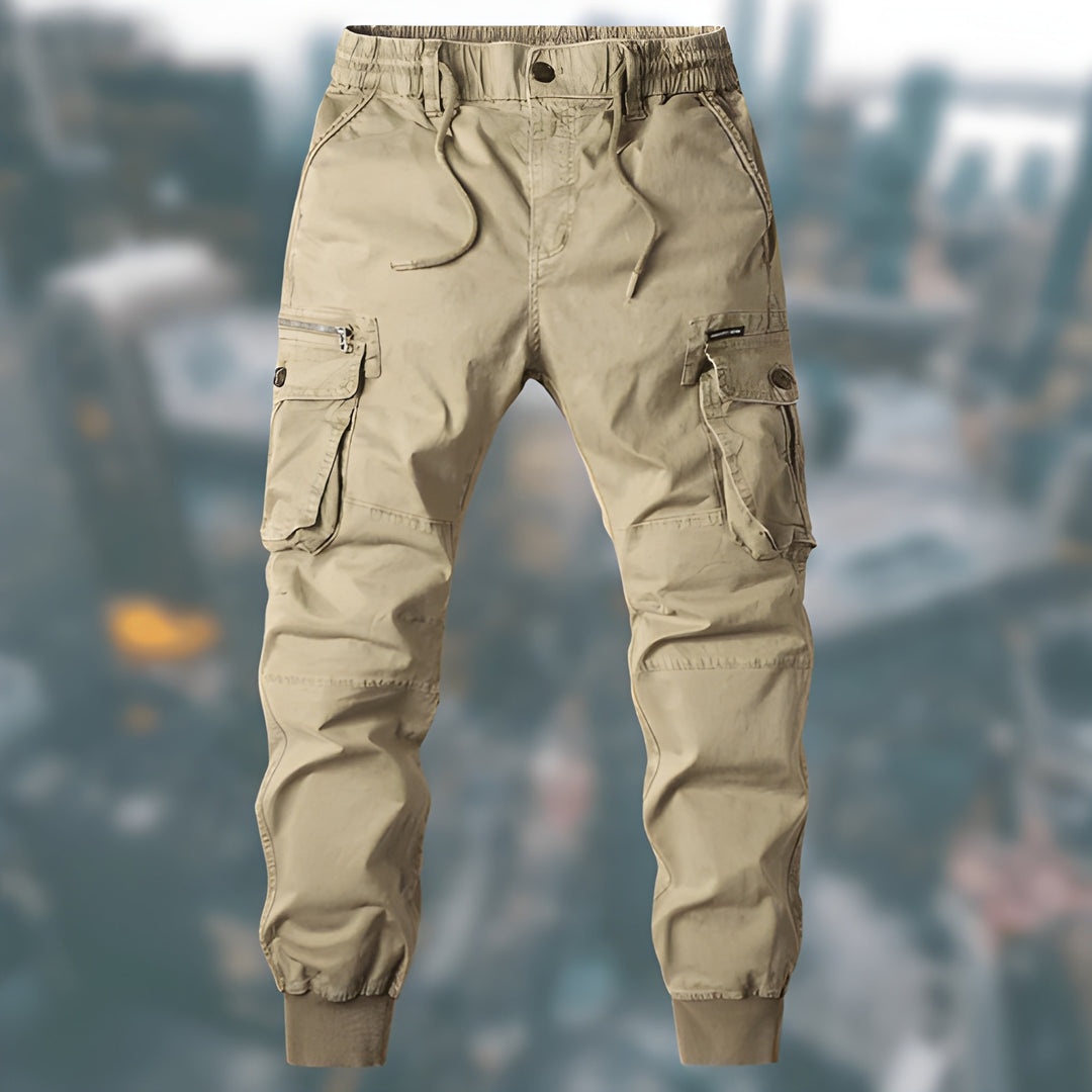 Trevor | Men’s Drawstring Elastic Waist Pockets Cargo Pants