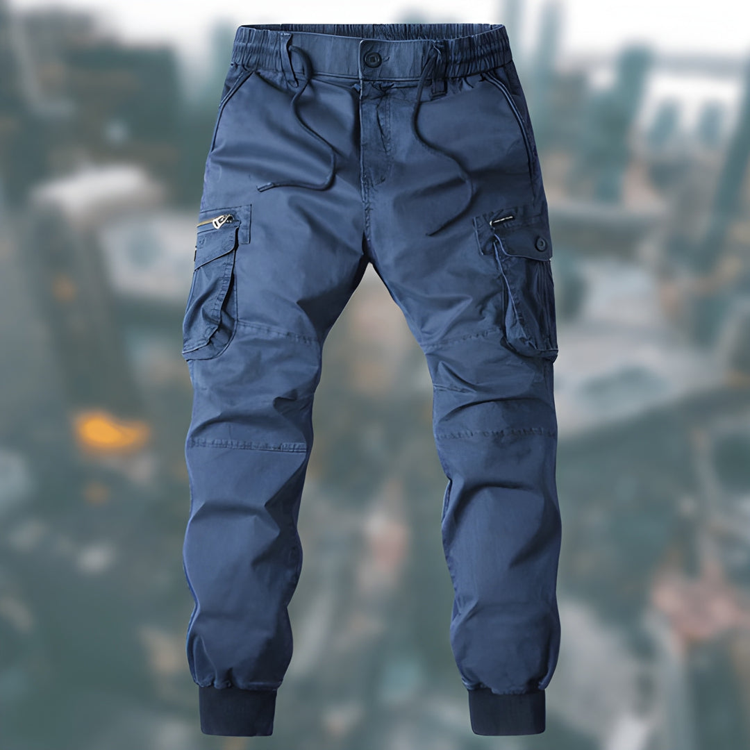 Trevor | Men’s Drawstring Elastic Waist Pockets Cargo Pants