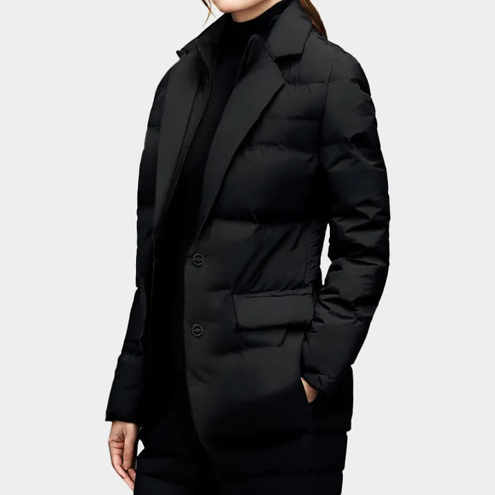 Trisha | Women’s Lapel Collar Long Sleeve Buttoned Puffer Jacket