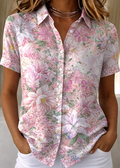 Trudy | Women’s Collared Short Sleeve Button Front Shirt
