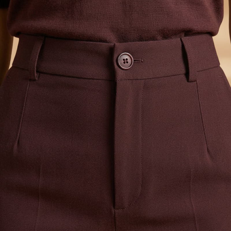Valentina | Women's High-Waisted Button Front Wide Leg Pants