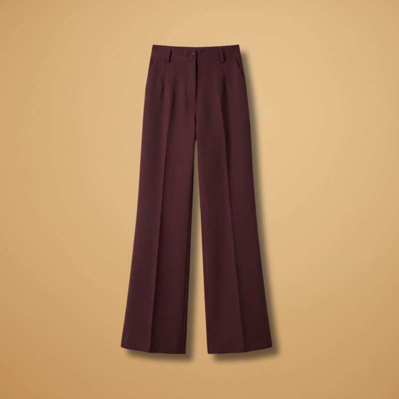 Valentina | Women's High-Waisted Button Front Wide Leg Pants