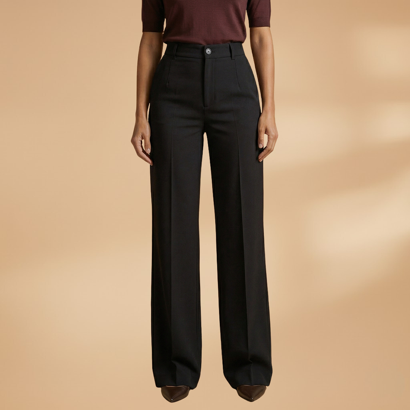 Valentina | Women's High-Waisted Button Front Wide Leg Pants