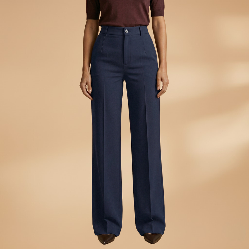 Valentina | Women's High-Waisted Button Front Wide Leg Pants
