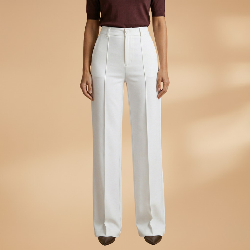 Valentina | Women's High-Waisted Button Front Wide Leg Pants