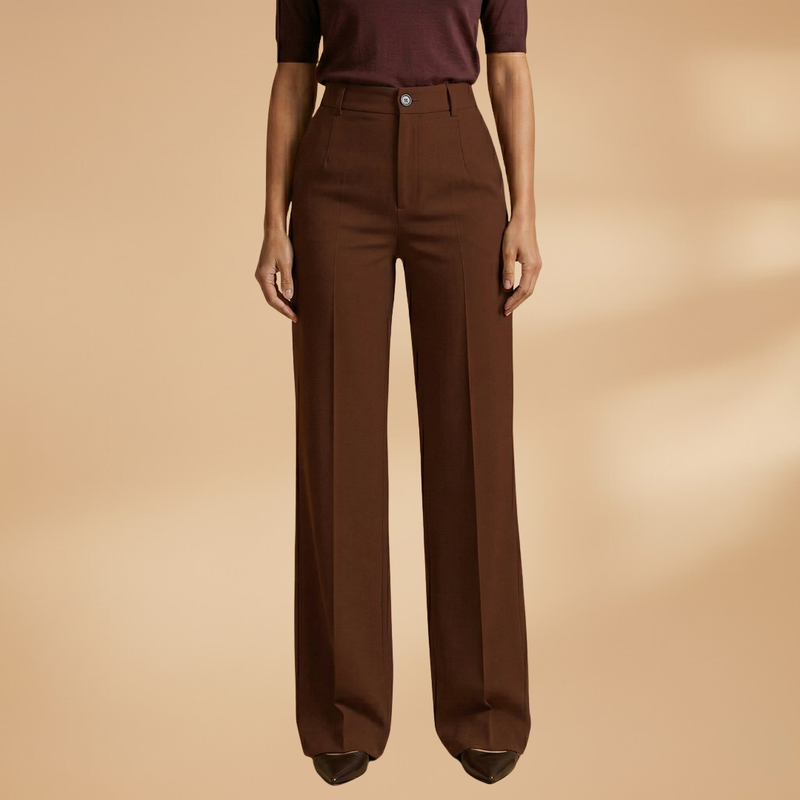 Valentina | Women's High-Waisted Button Front Wide Leg Pants