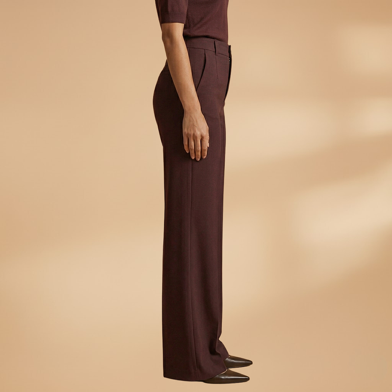 Valentina | Women's High-Waisted Button Front Wide Leg Pants