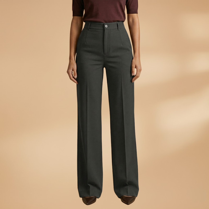 Valentina | Women's High-Waisted Button Front Wide Leg Pants