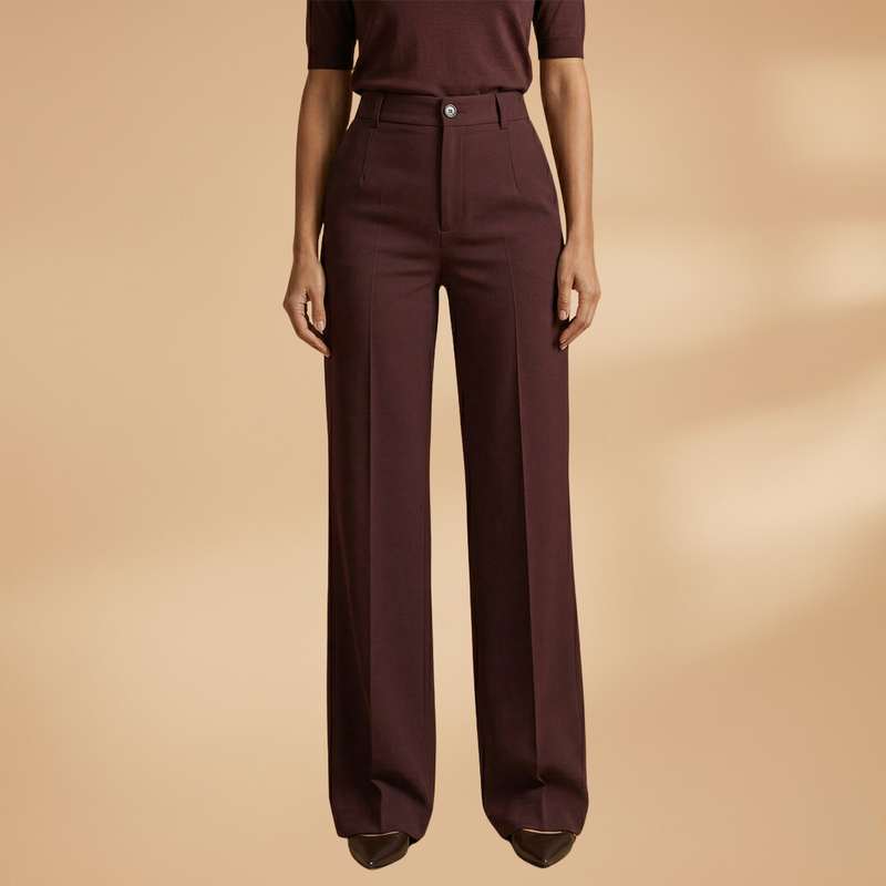 Valentina | Women's High-Waisted Button Front Wide Leg Pants