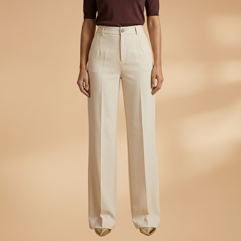 Valentina | Women's High-Waisted Button Front Wide Leg Pants